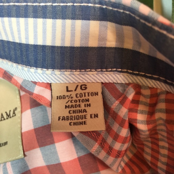 TOMMY BAHAMA | orange plaid button up shirt - Picture 9 of 10